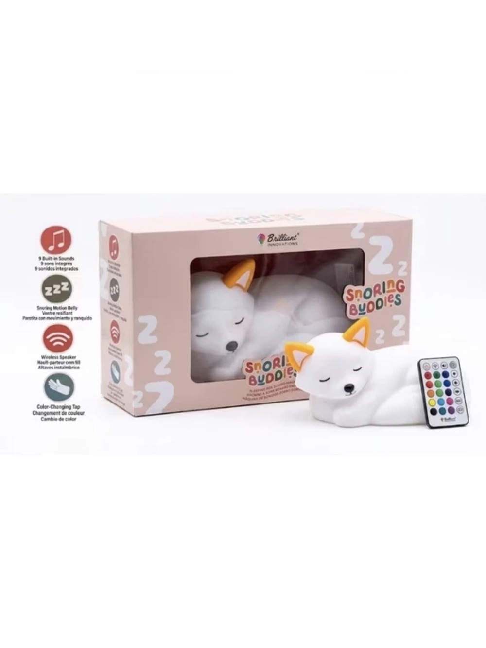 NEW Viral Snoring Buddies Sleeping Fox Sound Machine & Squishy Lamp NIB